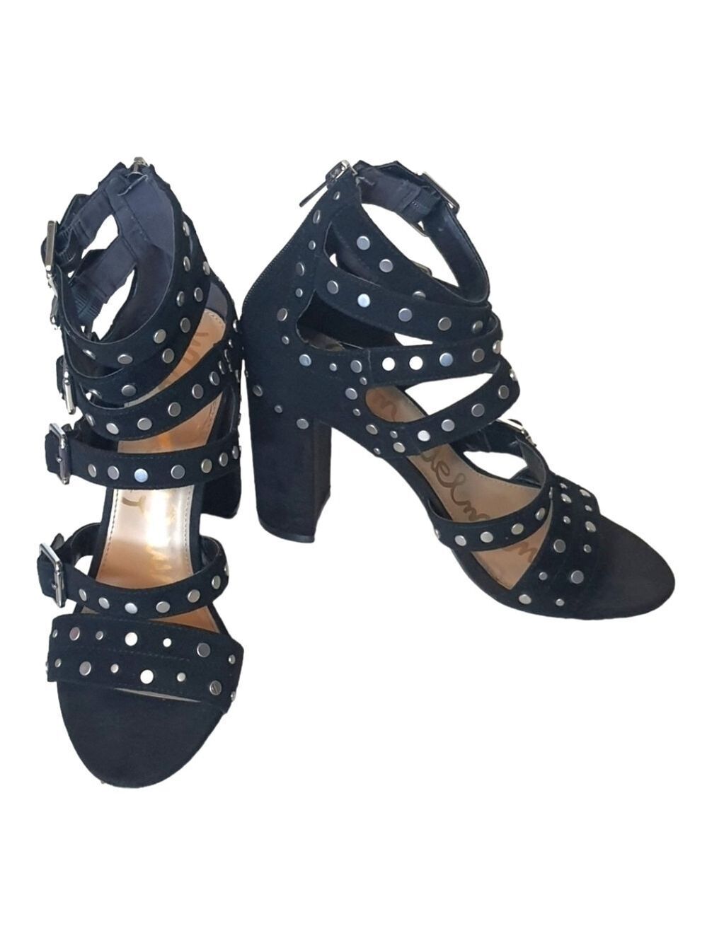 Sam Edelman Studded Strappy Buckled Heels Womens 7.5 - Picture 16 of 16